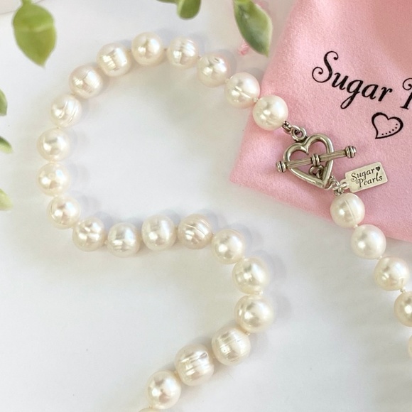 Freshwater Pearl Necklace w/Sterling Heart Toggle - Picture 3 of 5